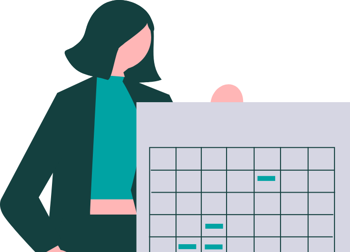 サービス終了までのスケジュールを確認するイラスト